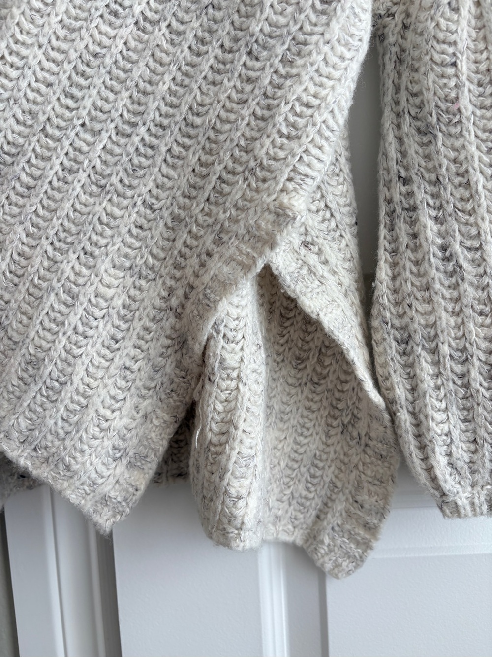 Anthropologie Pilcro Textured Tunic Sweater Cream cozy Wool Blend M - Picture 11 of 13